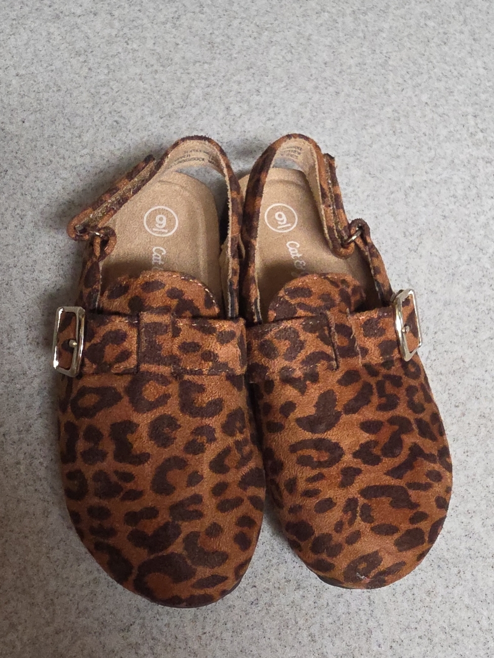 Cat & Jack Girls' Leopard Print Buckle Moccasins in Brown